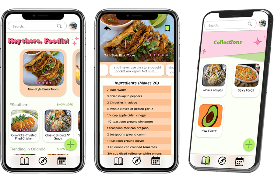 Phone screens showcasing Taste Buds